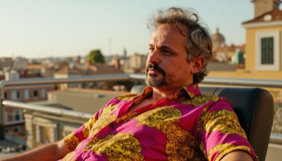 AI-generated film still from Me-Me exploring identity and unlived destinies in Milan